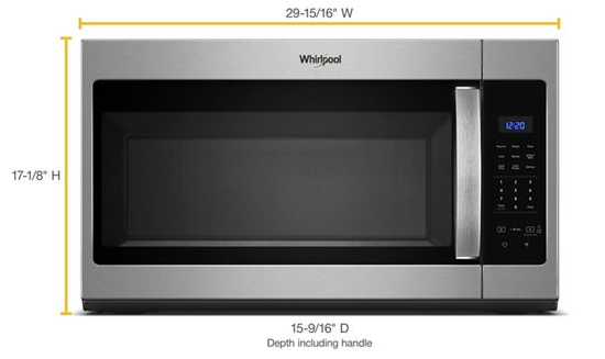 Whirlpool 1.7 cu. ft. Microwave Hood Combination with Electronic Touch Controls WMH31017HZ