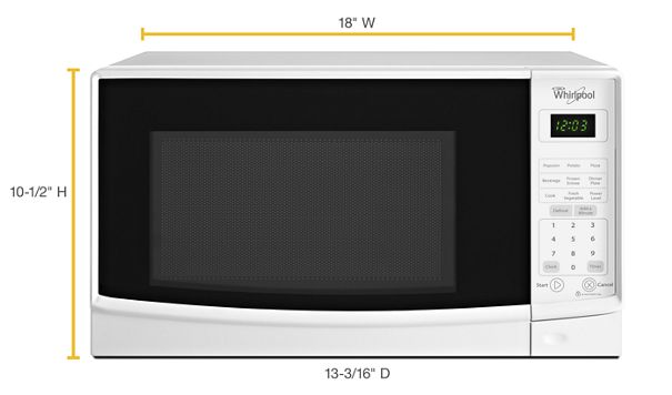 Whirlpool 0.7 cu. ft. Countertop Microwave with Electronic Touch Controls WMC10007AW