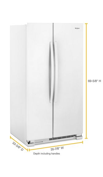 Whirlpool 36-inch Wide Side-by-Side Refrigerator - 25 cu. ft. WRS315SNHW