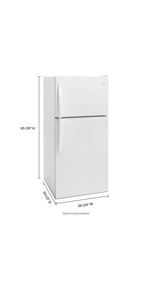 Whirlpool 30-inch Wide Top-Freezer Refrigerator with Factory-Installed Icemaker WRT318FMDW