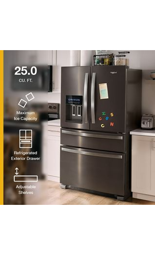 Whirlpool® 36-Inch Wide French Door Bottom Mount Refrigerator WRMF3636RV