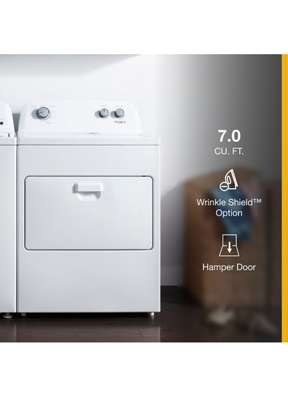 Whirlpool 7.0 cu. ft. Top Load Electric Dryer with AutoDry™ Drying System WED4850HW