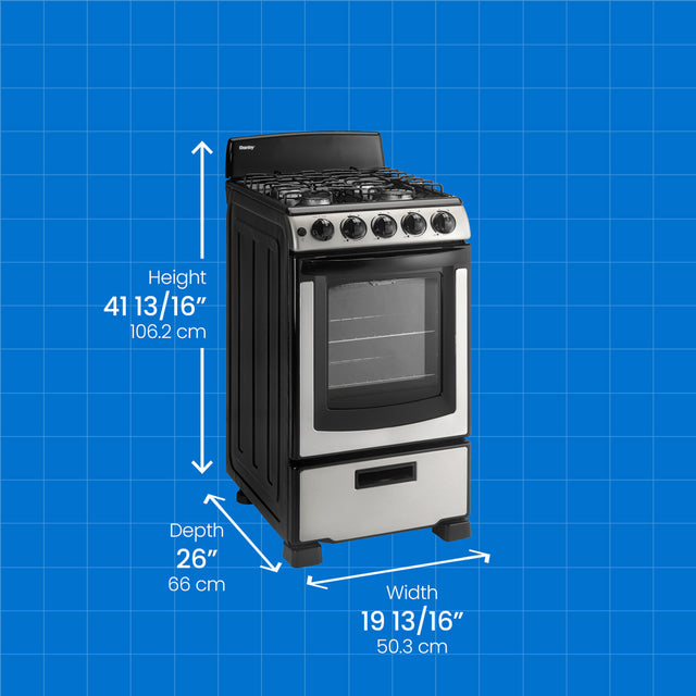 Danby 20″ Wide Gas Range in Stainless Steel DR202BSSGLP
