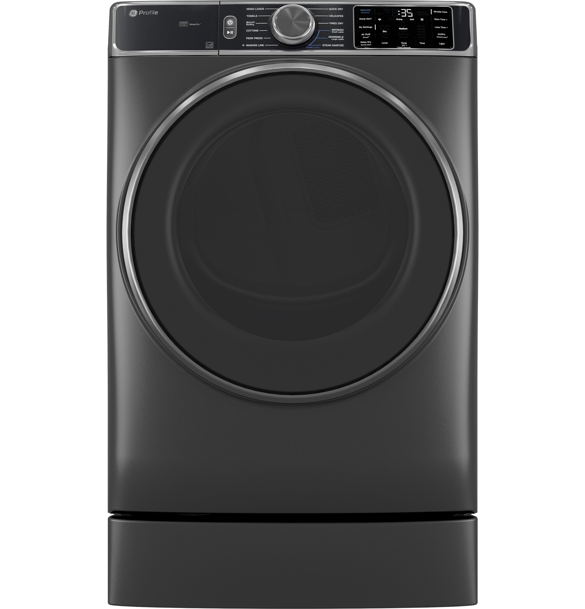 GE Profile™ ENERGY STAR® 7.8 cu. ft. Capacity Smart Front Load Electric Dryer with Steam and Sanitize Cycle PFD95ESPWDS