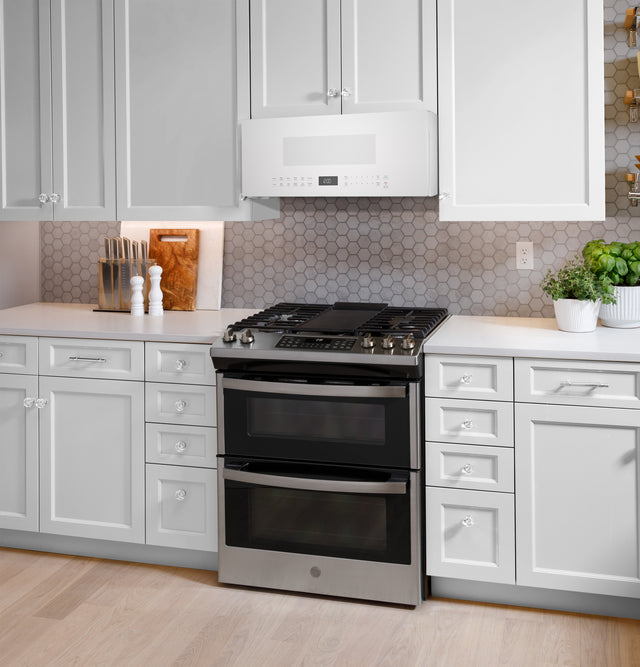 GE Profile 1.2 Cu. Ft. Over-the-Range Low Profile Sensor Microwave Oven UVM9125DYWW