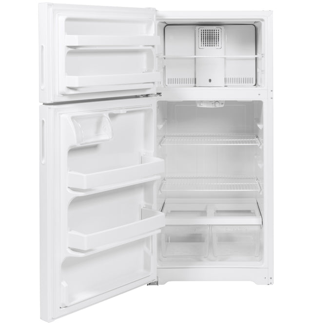 Hotpoint ENERGY STAR 15.6 Cu. Ft. Recessed Handle Top-Freezer Refrigerator HPE16BTNLWW