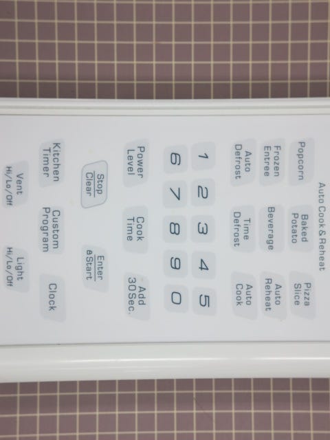 Amana Microwave Touchpad & Control Panel 53001482