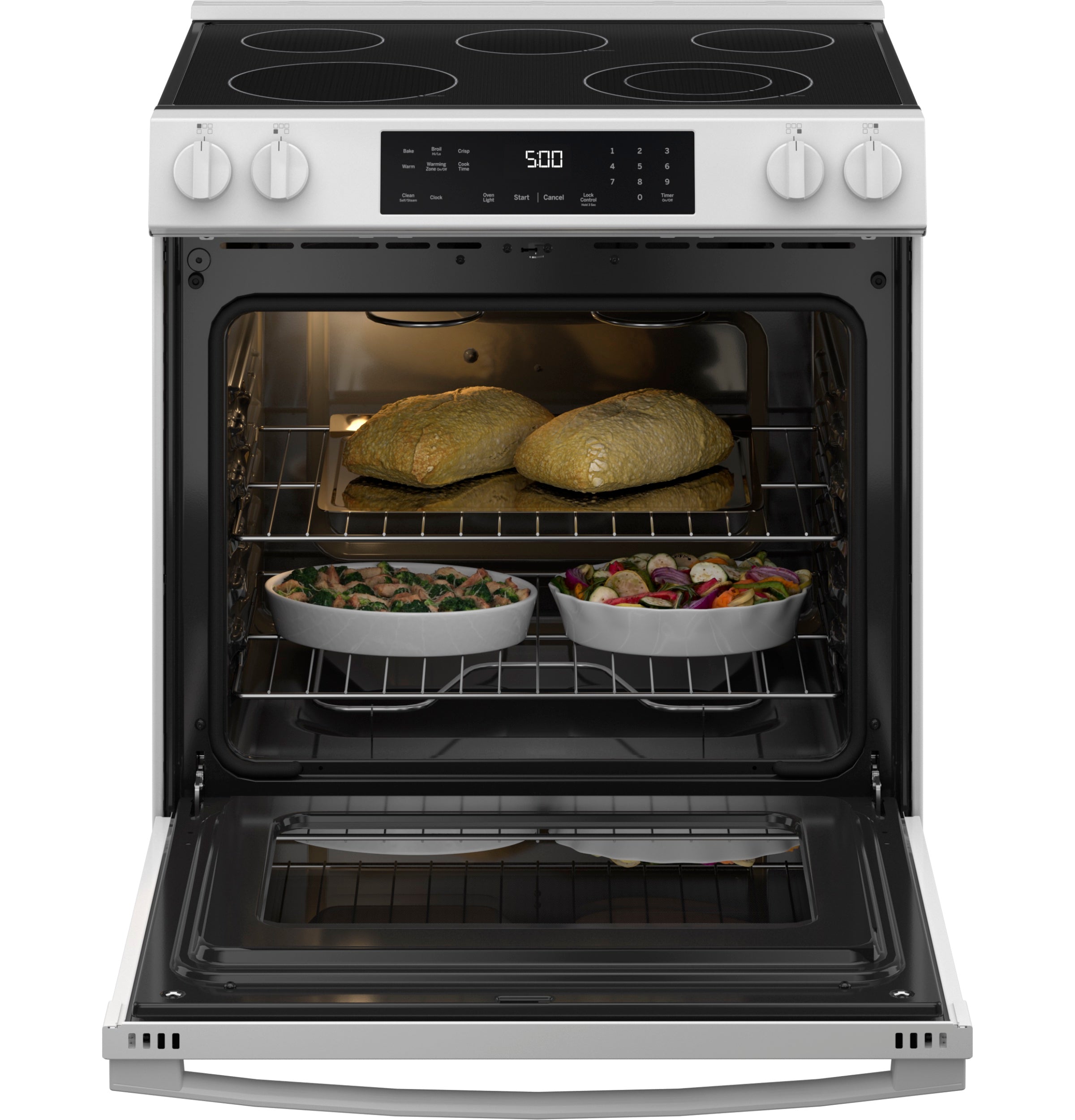 GE® 30" Slide-In Electric Range GRS500PVWW