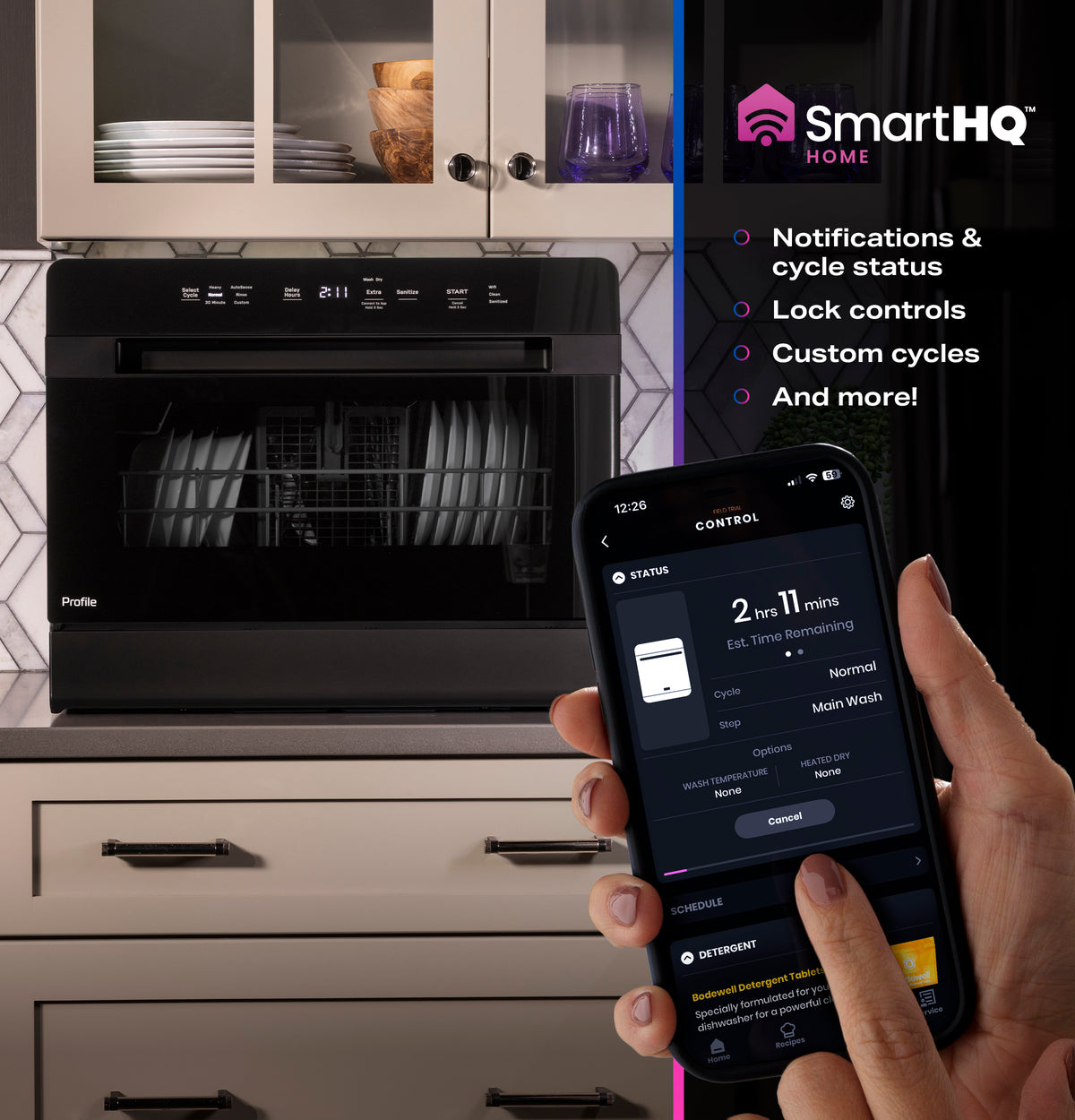 GE Profile™ ENERGY STAR® Smart Compact Dishwasher for Countertop or Built-In PZF560HGWBB