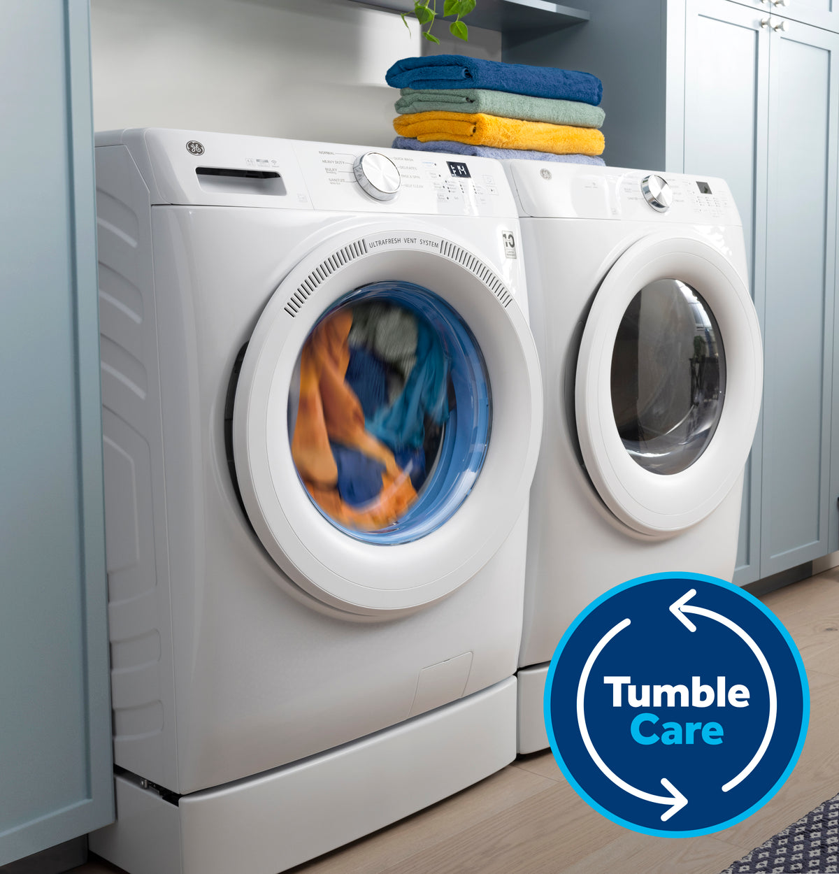 GE® ENERGY STAR® 4.6 cu. ft. Capacity Smart Front Load Washer with UltraFresh Vent System with OdorBlock™ GFW350SSYWW