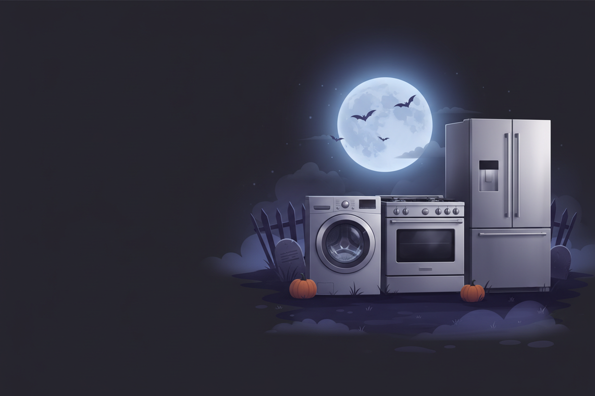 Finished refurbished appliance Halloween hero artwork