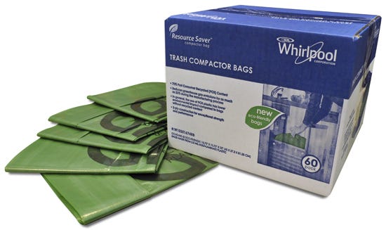 60 Pack-Plastic Compactor Bags-15" Models W10351674RB