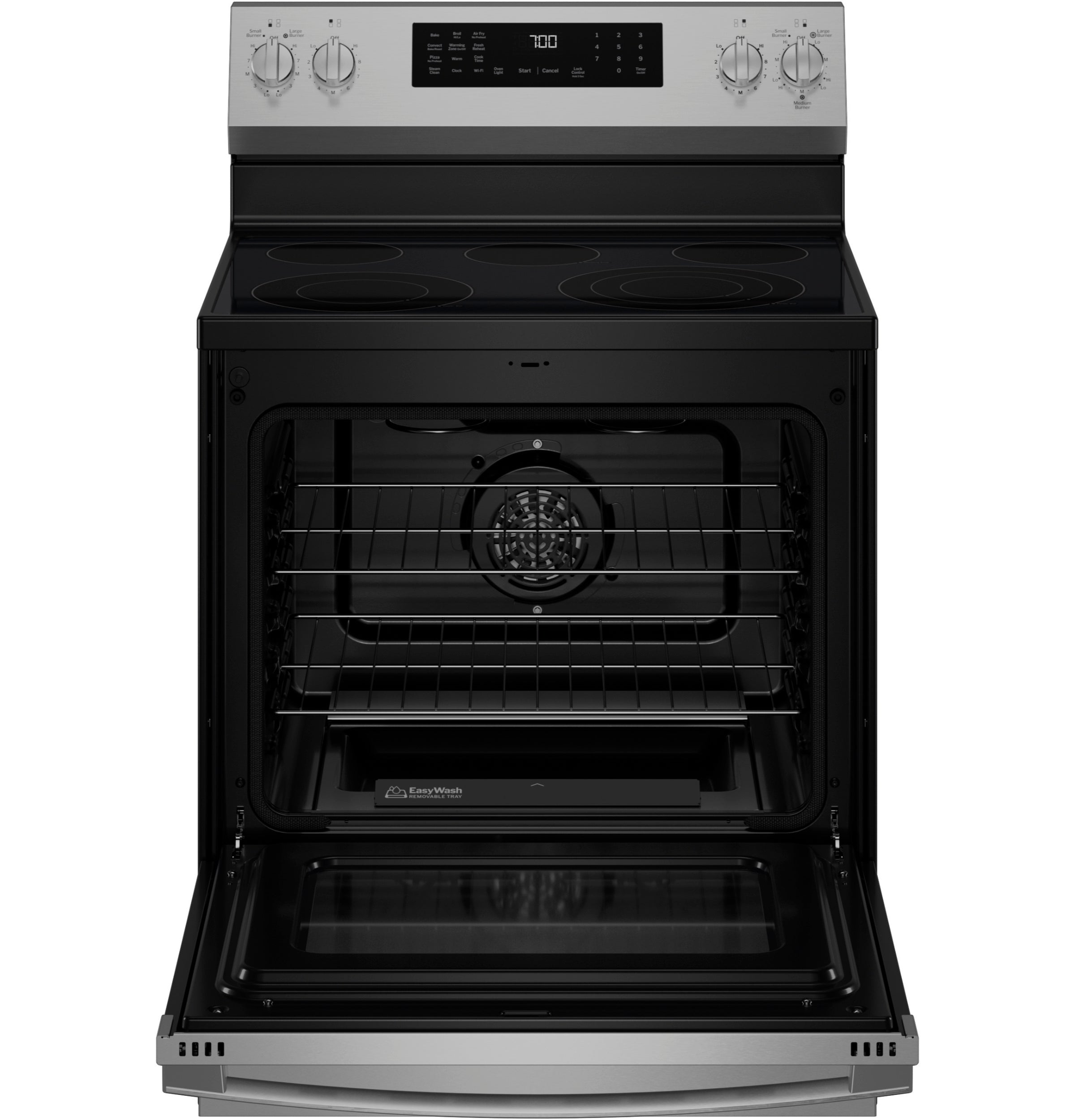 GE Profile™ ENERGY STAR® 30” Smart Free-Standing Electric Convection Range with No Preheat Air Fry and EasyWash™ Oven Tray PRF700AYFS