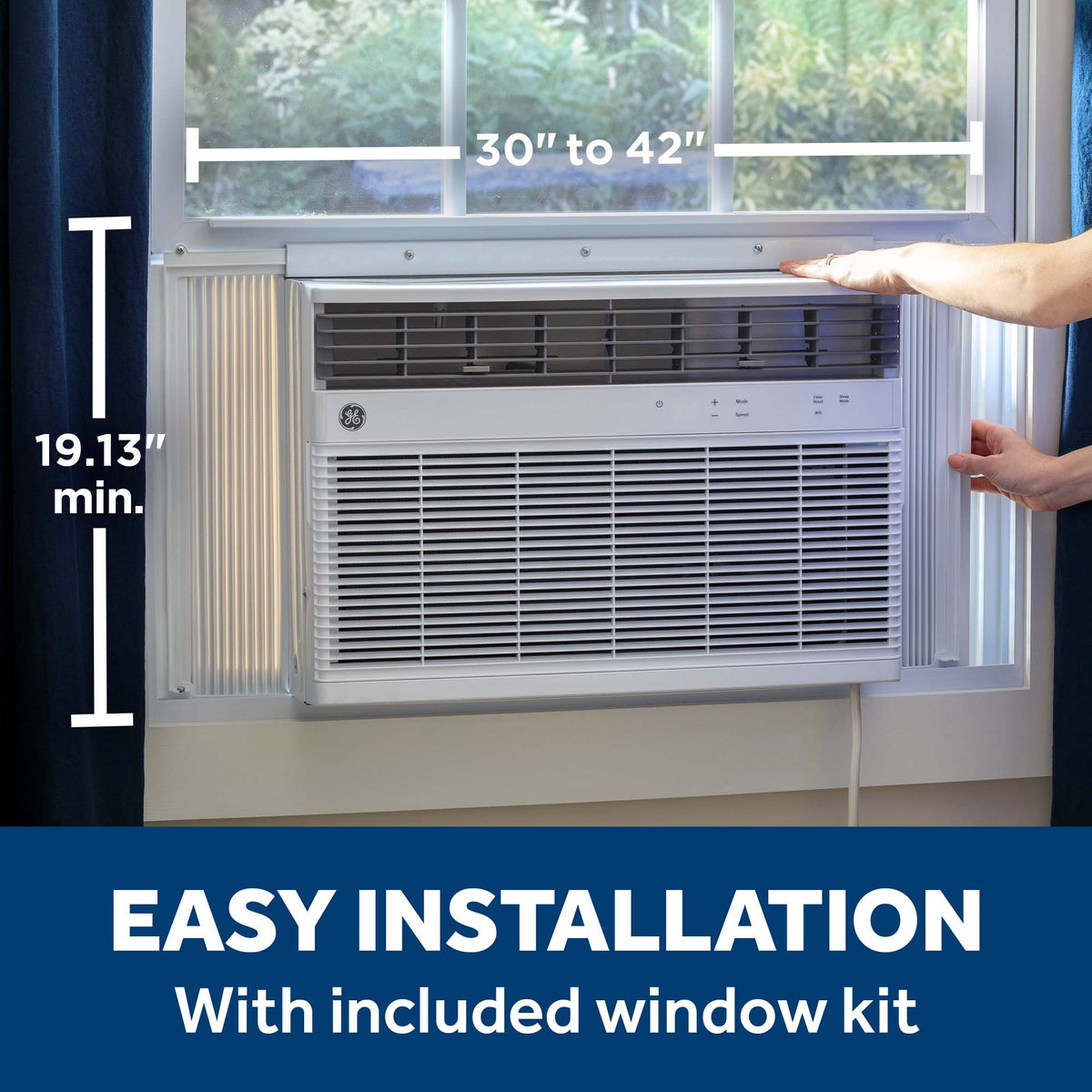GE® 18,000 BTU Smart Heat/Cool Electronic Window Air Conditioner for Extra-Large Rooms up to 1000 sq. ft. AWGH18WWF