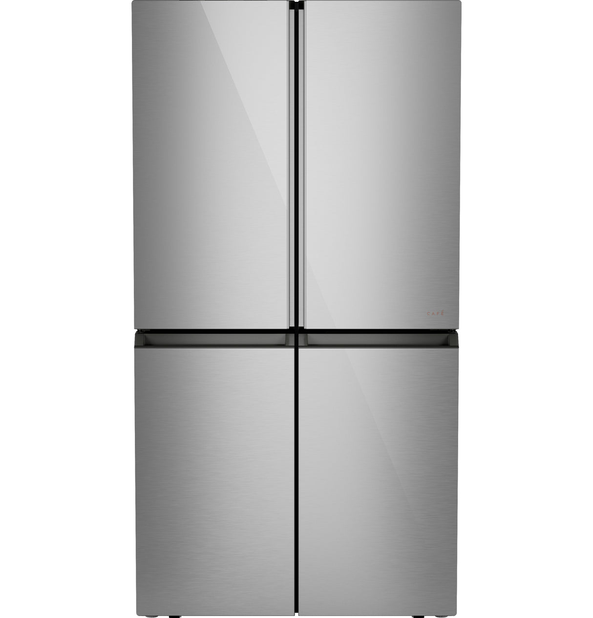Café™ ENERGY STAR® 22.9 Cu. Ft. Smart Counter-Depth Quad-Door Refrigerator in Platinum Glass with Dual-Dispense AutoFill Pitcher CHE23DM5WS5