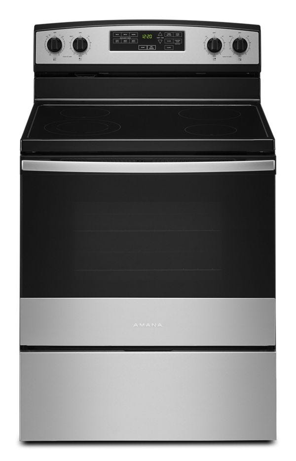 Amana 30-inch Electric Range with Extra-Large Oven Window AER6603SMS
