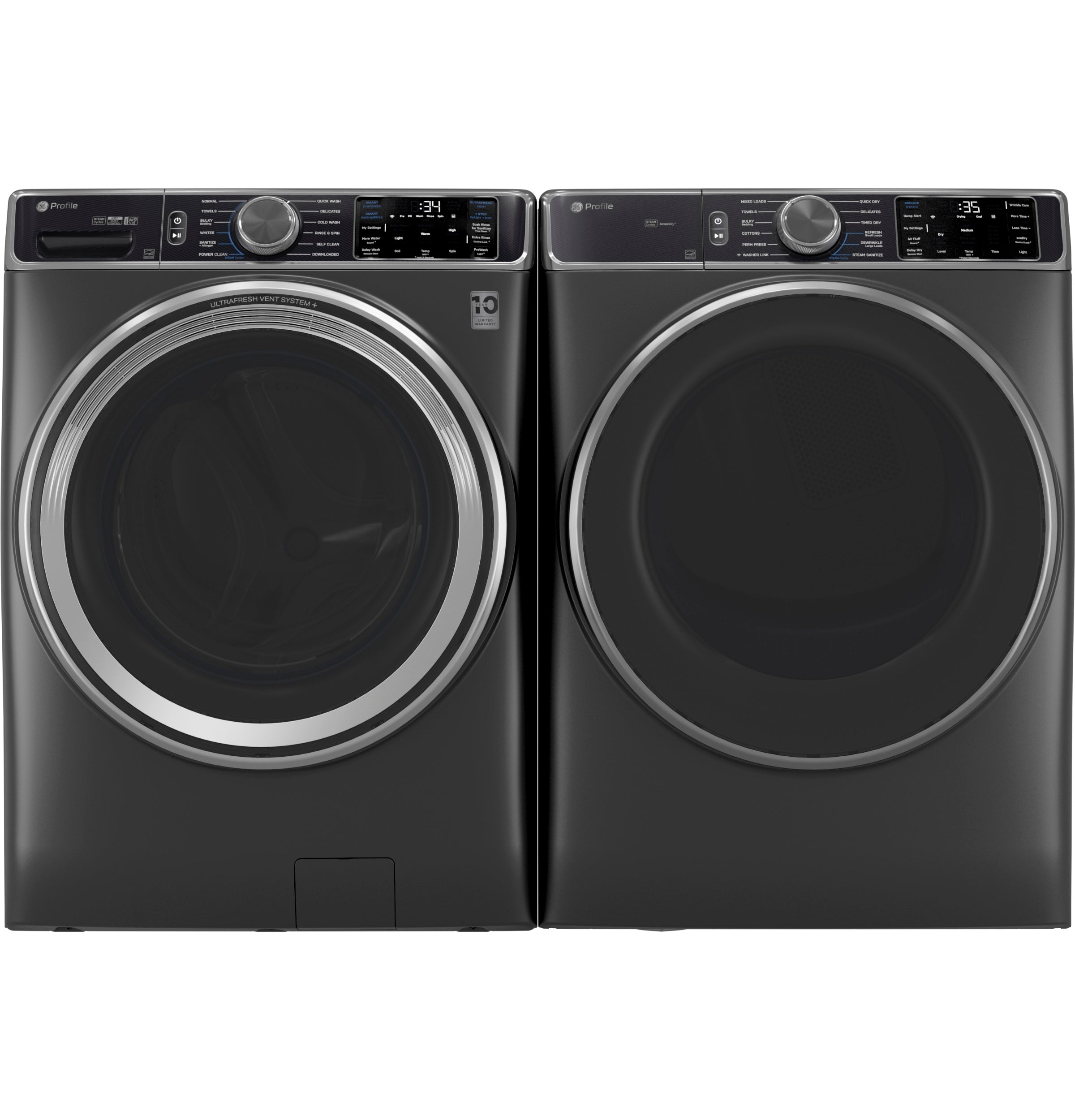 GE Profile™ ENERGY STAR® 7.8 cu. ft. Capacity Smart Front Load Electric Dryer with Steam and Sanitize Cycle PFD95ESPWDS