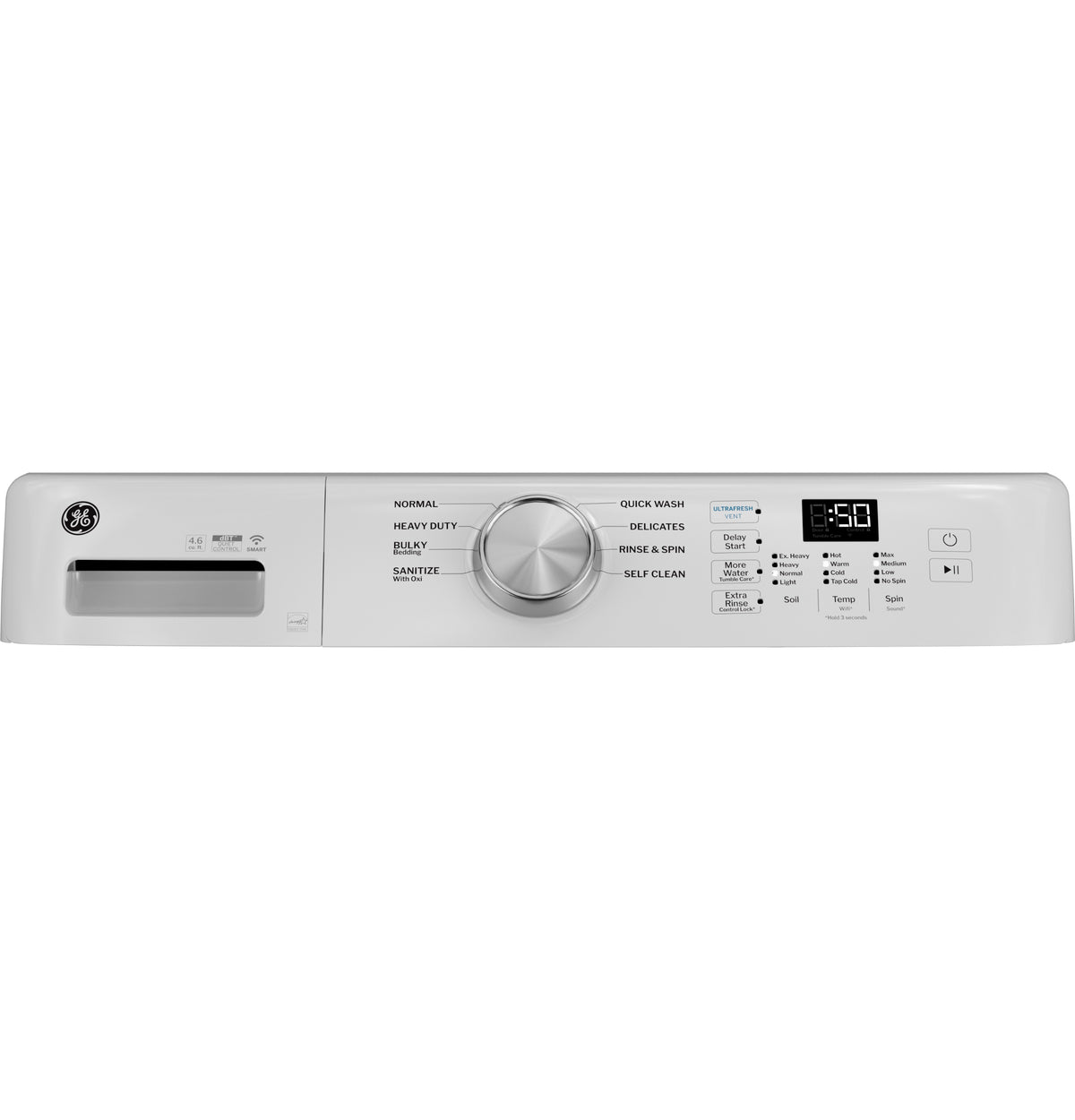GE® ENERGY STAR® 4.6 cu. ft. Capacity Smart Front Load Washer with UltraFresh Vent System with OdorBlock™ GFW350SSYWW
