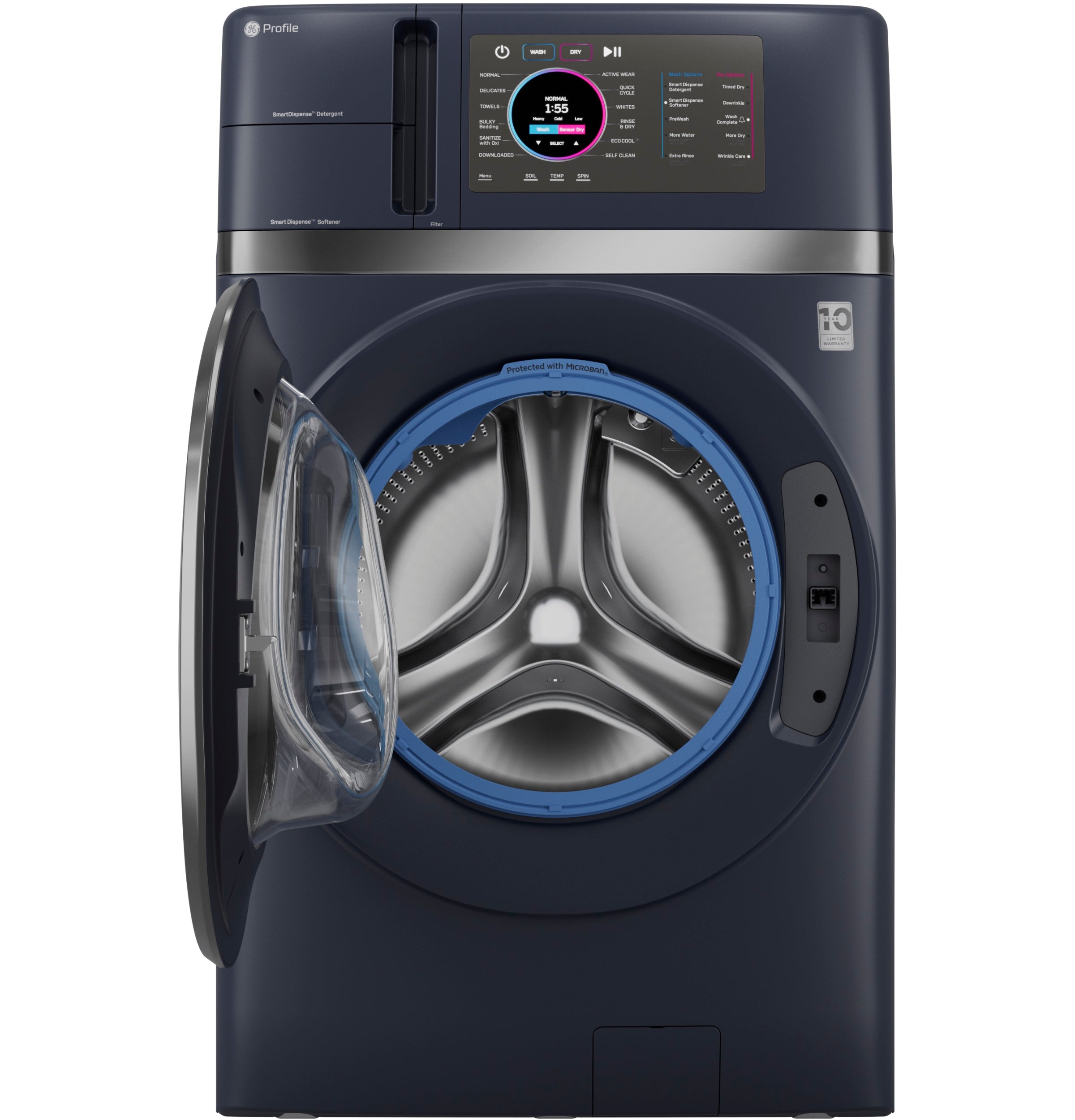 GE Profile™ ENERGY STAR® 4.8 cu. ft. Capacity UltraFast Combo with Ventless Inverter Heat Pump Technology Washer/Dryer PFQ97HSPVRS
