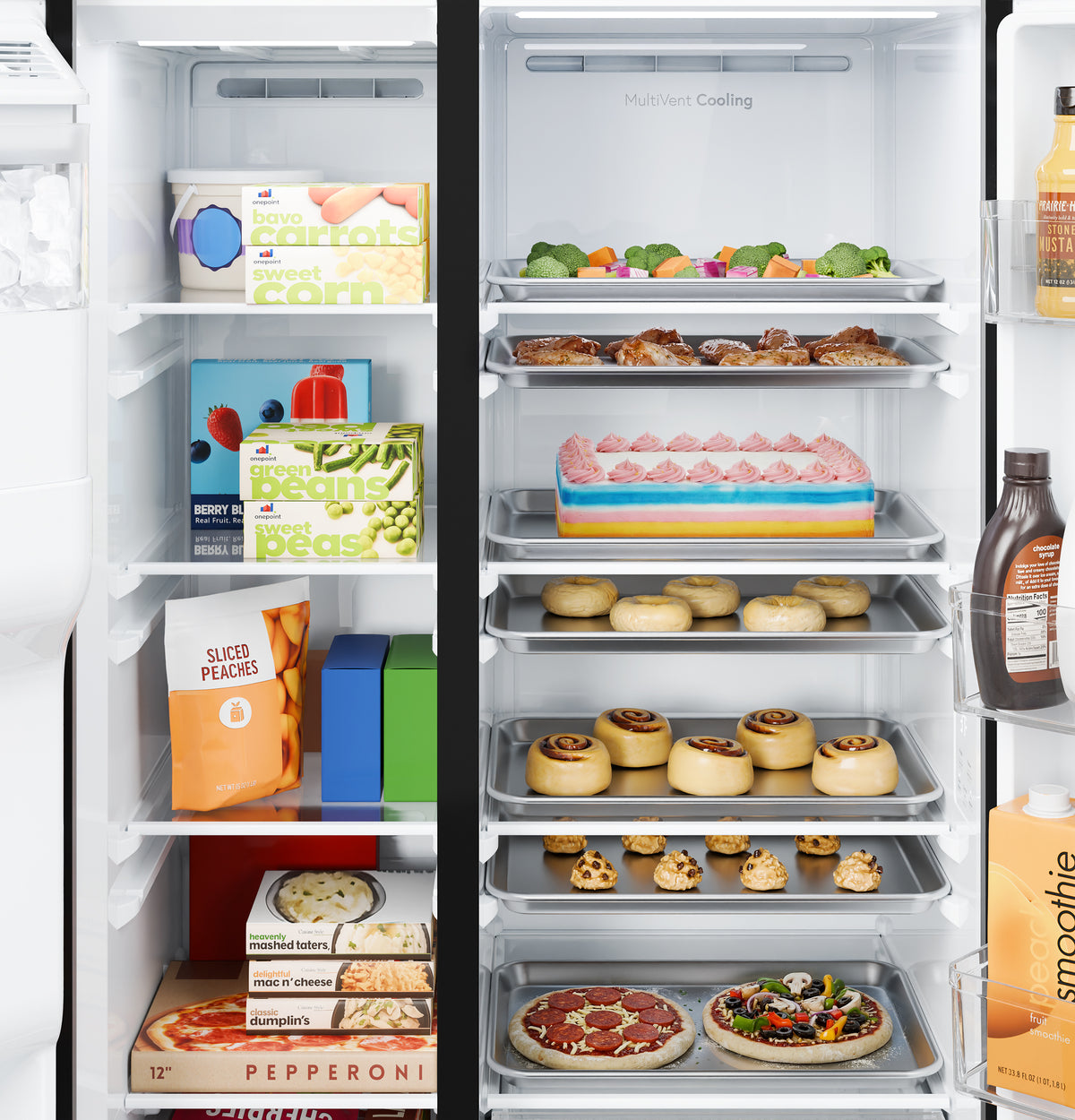 GE® 27.9 Cu. Ft. Side-By-Side Refrigerator with Extra Tall Dispenser and In-Door Icemaker GSS28NYYFS