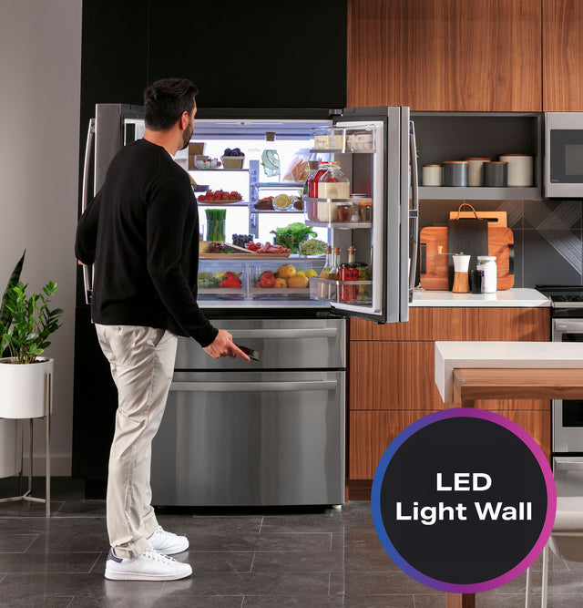 GE Profile™ 22.4 Cu. Ft. Smart Counter-Depth Fingerprint Resistant 4-Door French-Door Refrigerator with Door In Door PXD22BYPFS