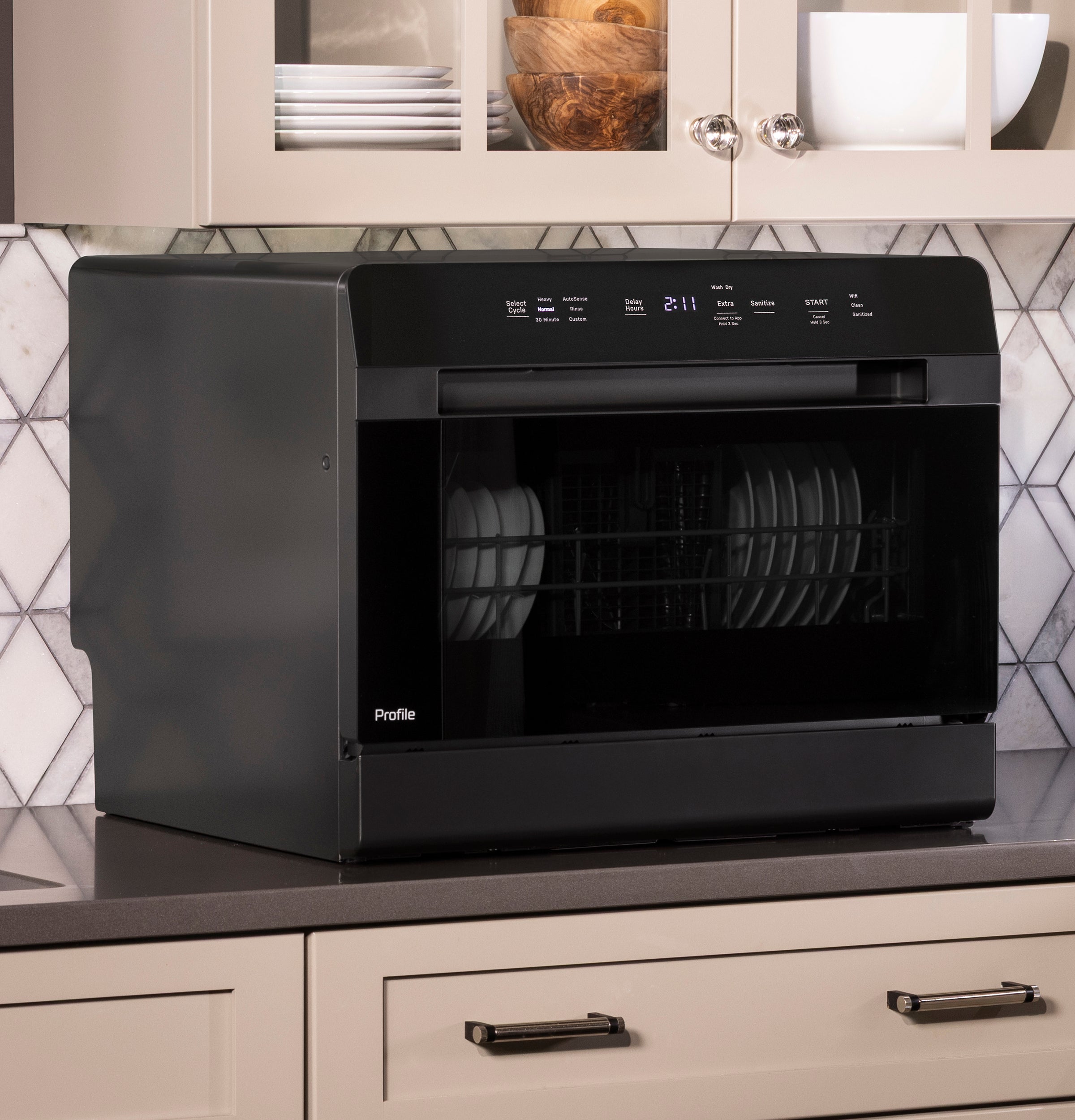 GE Profile™ ENERGY STAR® Smart Compact Dishwasher for Countertop or Built-In PZF560HGWBB