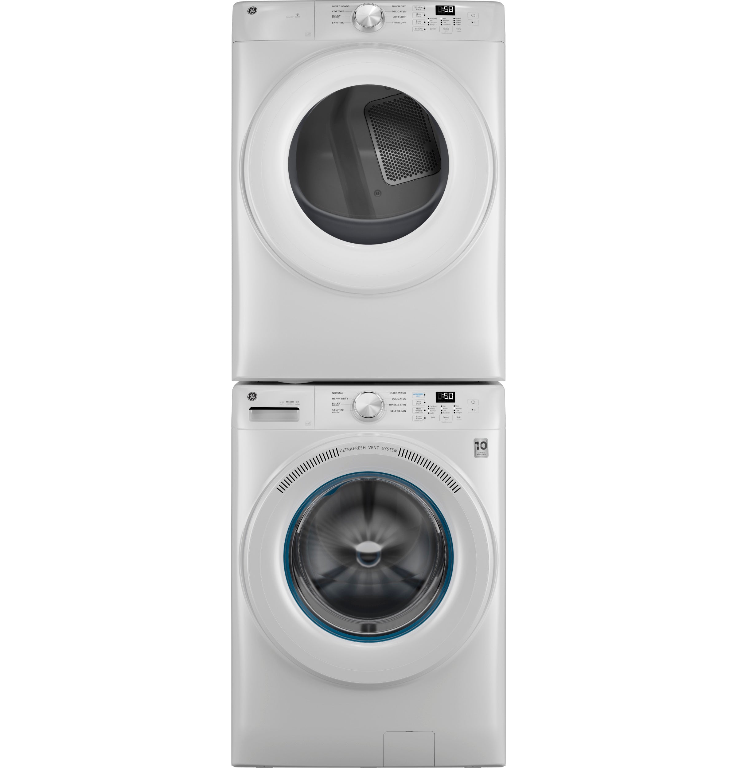 GE® ENERGY STAR® 7.8 cu. ft. Capacity Smart Front Load Electric Dryer GFD35ESSYWW