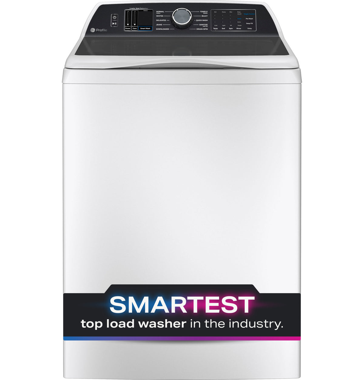 GE Profile 5.3 cu. ft. Capacity Washer with Smarter Wash Technology and FlexDispense PTW705BSTWS