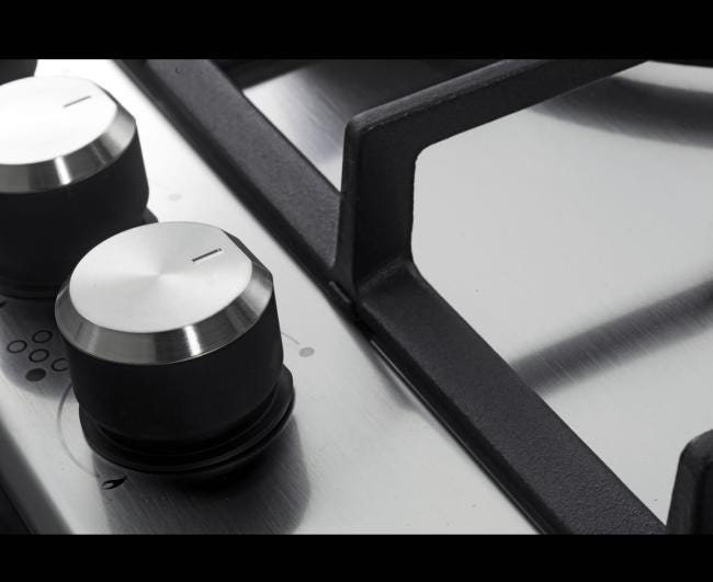 Verona VDGCT536FSS 36 inch Italian-Made Gas Cooktop with 5 Brass Burners and Continuous Cast Iron Grates in Stainless Steel