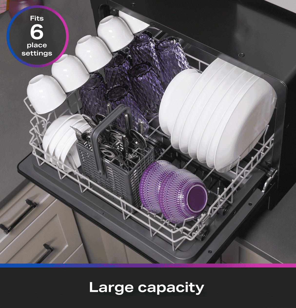 GE Profile™ ENERGY STAR® Smart Compact Dishwasher for Countertop or Built-In PZF560HGWBB