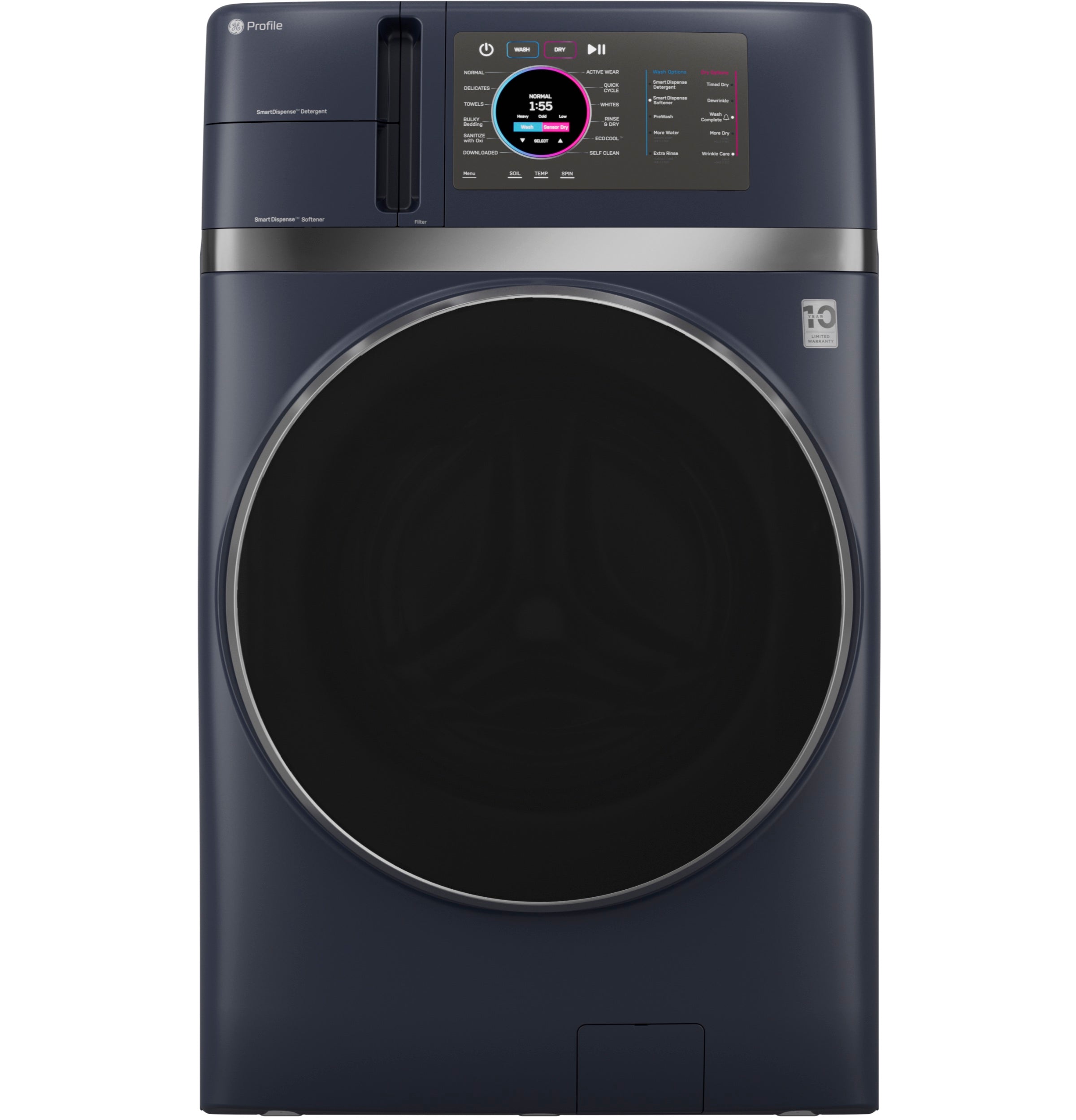 GE Profile™ ENERGY STAR® 4.8 cu. ft. Capacity UltraFast Combo with Ventless Inverter Heat Pump Technology Washer/Dryer PFQ97HSPVRS