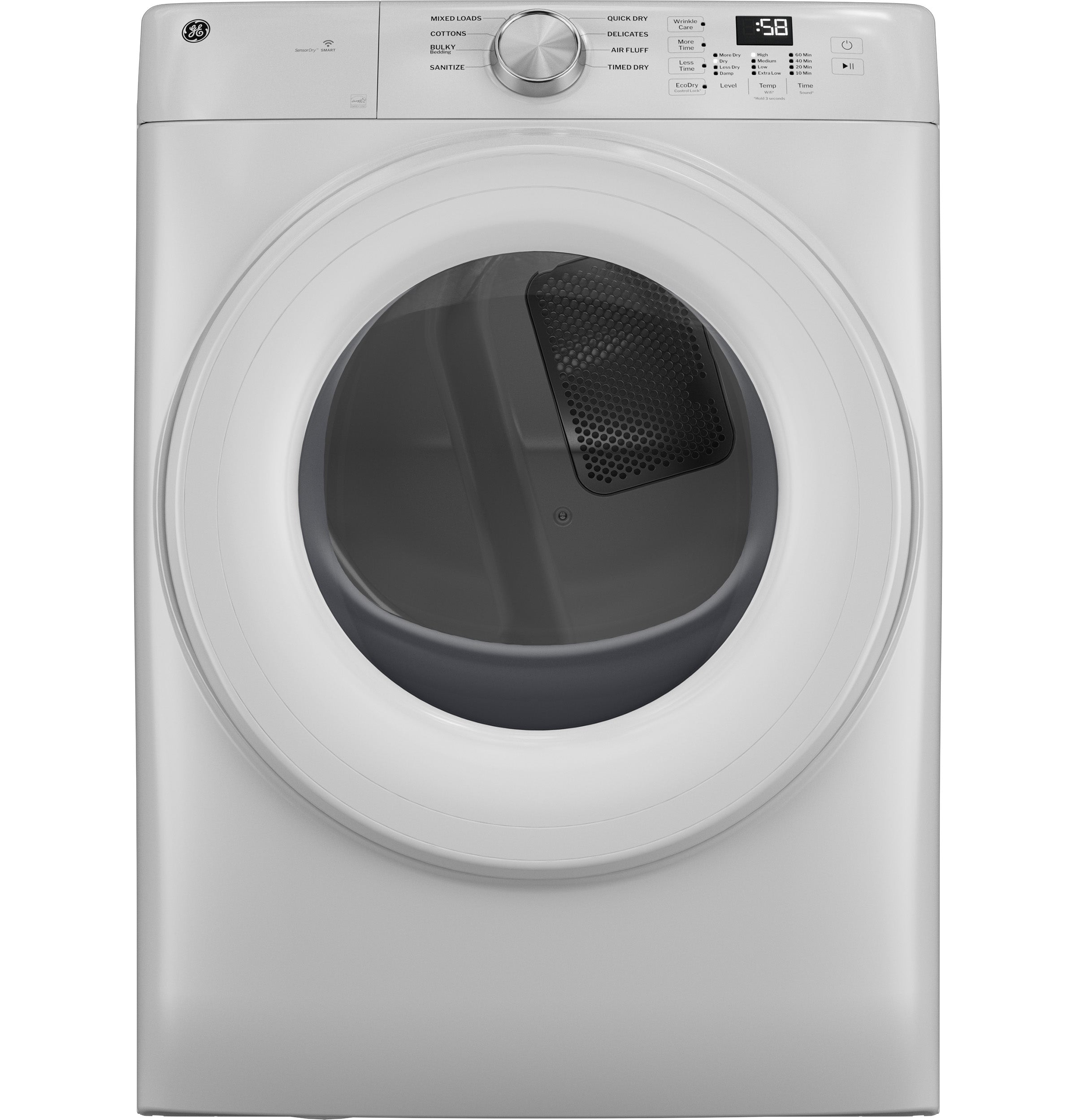 GE® ENERGY STAR® 7.8 cu. ft. Capacity Smart Front Load Electric Dryer GFD35ESSYWW