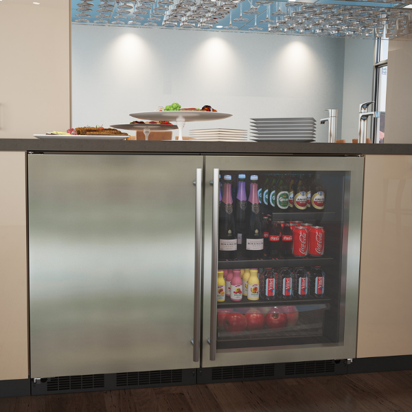 Marvel 24-IN LOW PROFILE BUILT-IN BEVERAGE CENTER WITH CONVERTIBLE SHELF AND MAXSTORE BIN MABV224SG31A