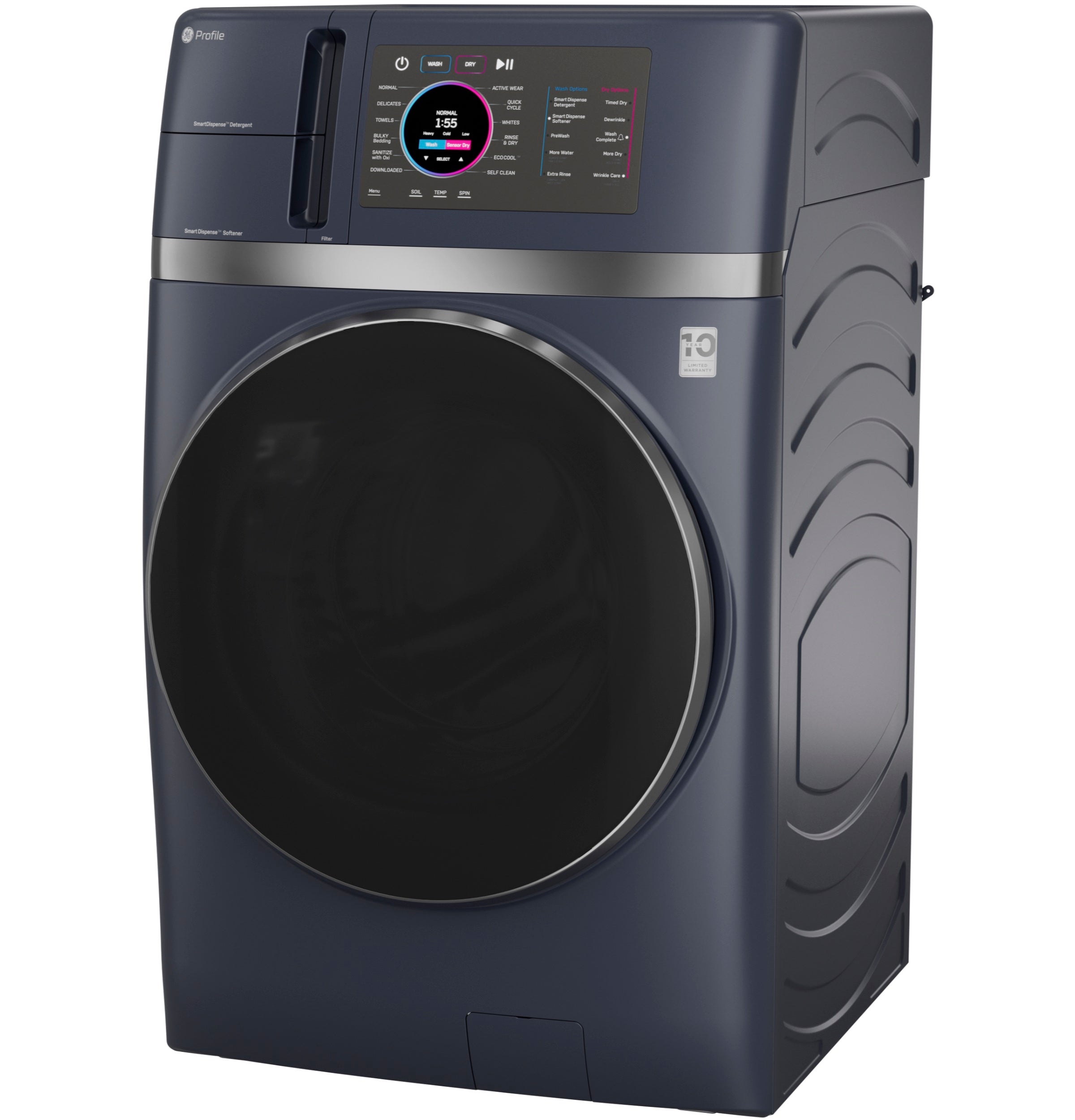 GE Profile™ ENERGY STAR® 4.8 cu. ft. Capacity UltraFast Combo with Ventless Inverter Heat Pump Technology Washer/Dryer PFQ97HSPVRS