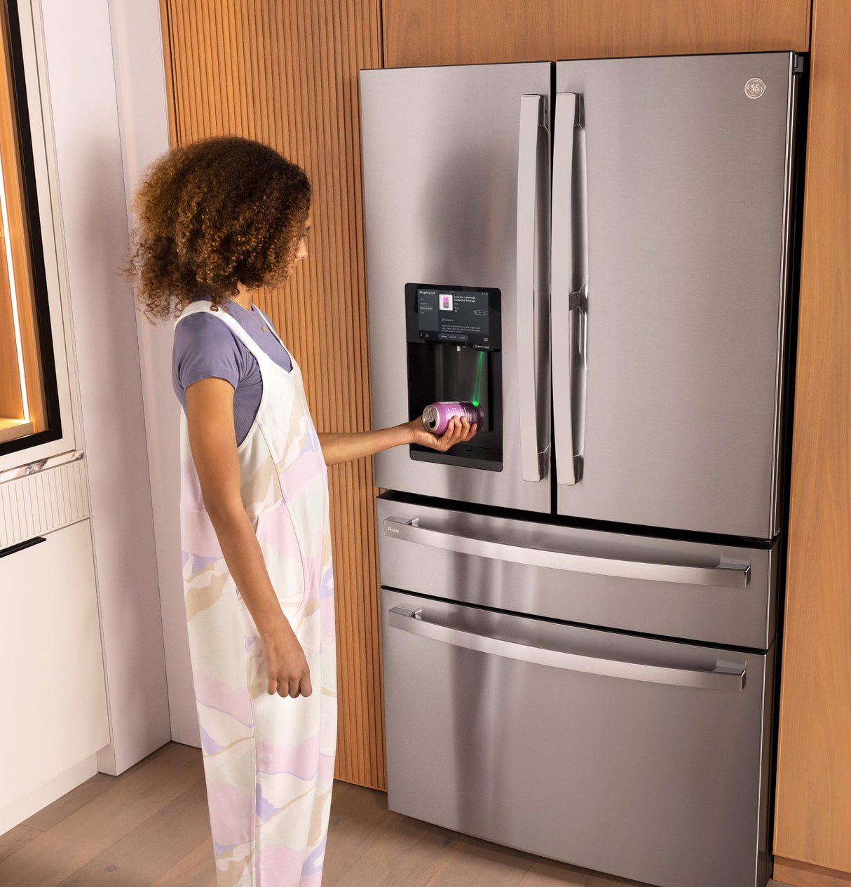 GE Profile™ ENERGY STAR® 27.9 Cu. Ft. Smart 4-Door French-Door Refrigerator with Kitchen Assistant PVD28HYYFS