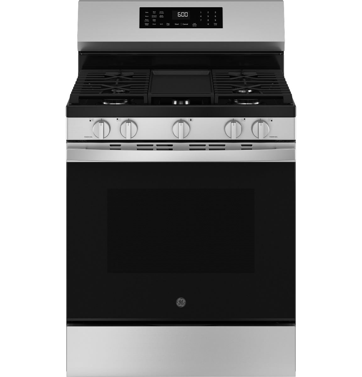 GE® 30" Free-Standing Gas Convection Range with No Preheat Air Fry and EasyWash™ Oven Tray GGF600AVSS