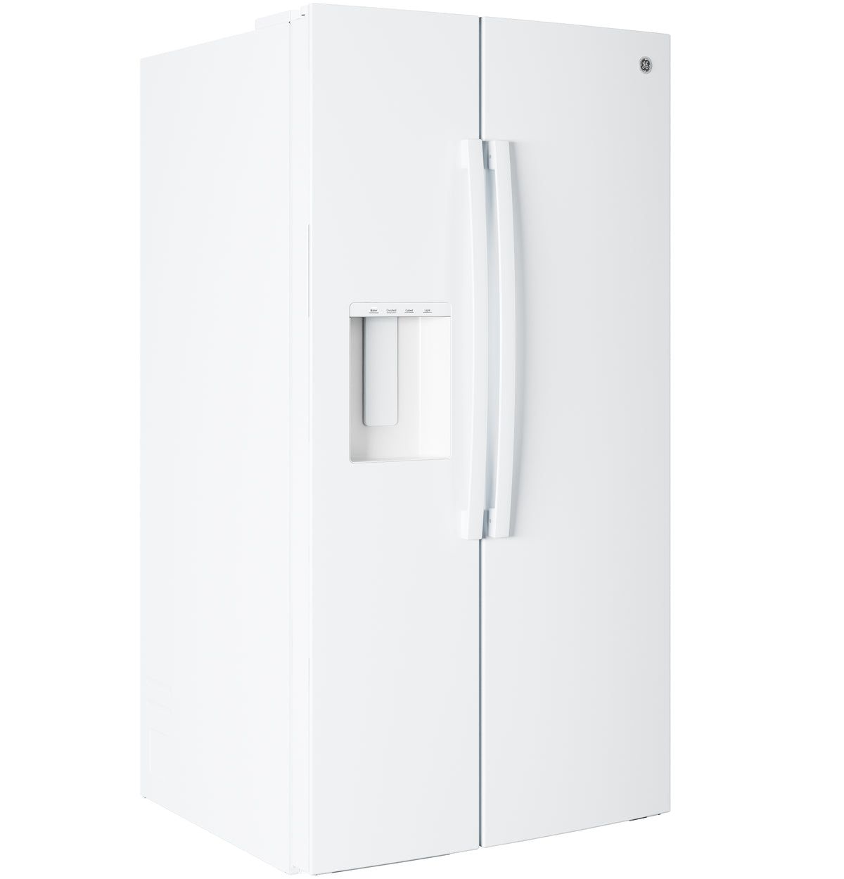 GE® 27.9 Cu. Ft. Side-By-Side Refrigerator with Extra Tall Dispenser and In-Door Icemaker GSS28NGYWW