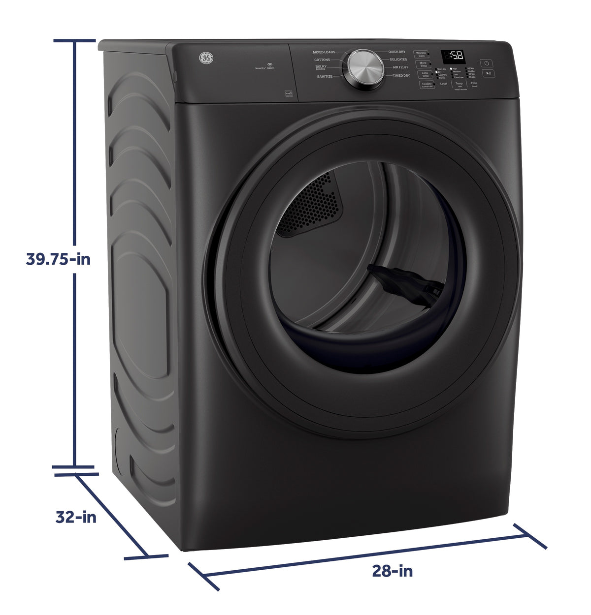 GE® ENERGY STAR® 7.8 cu. ft. Capacity Smart Front Load Gas Dryer GFD35GSPYDS