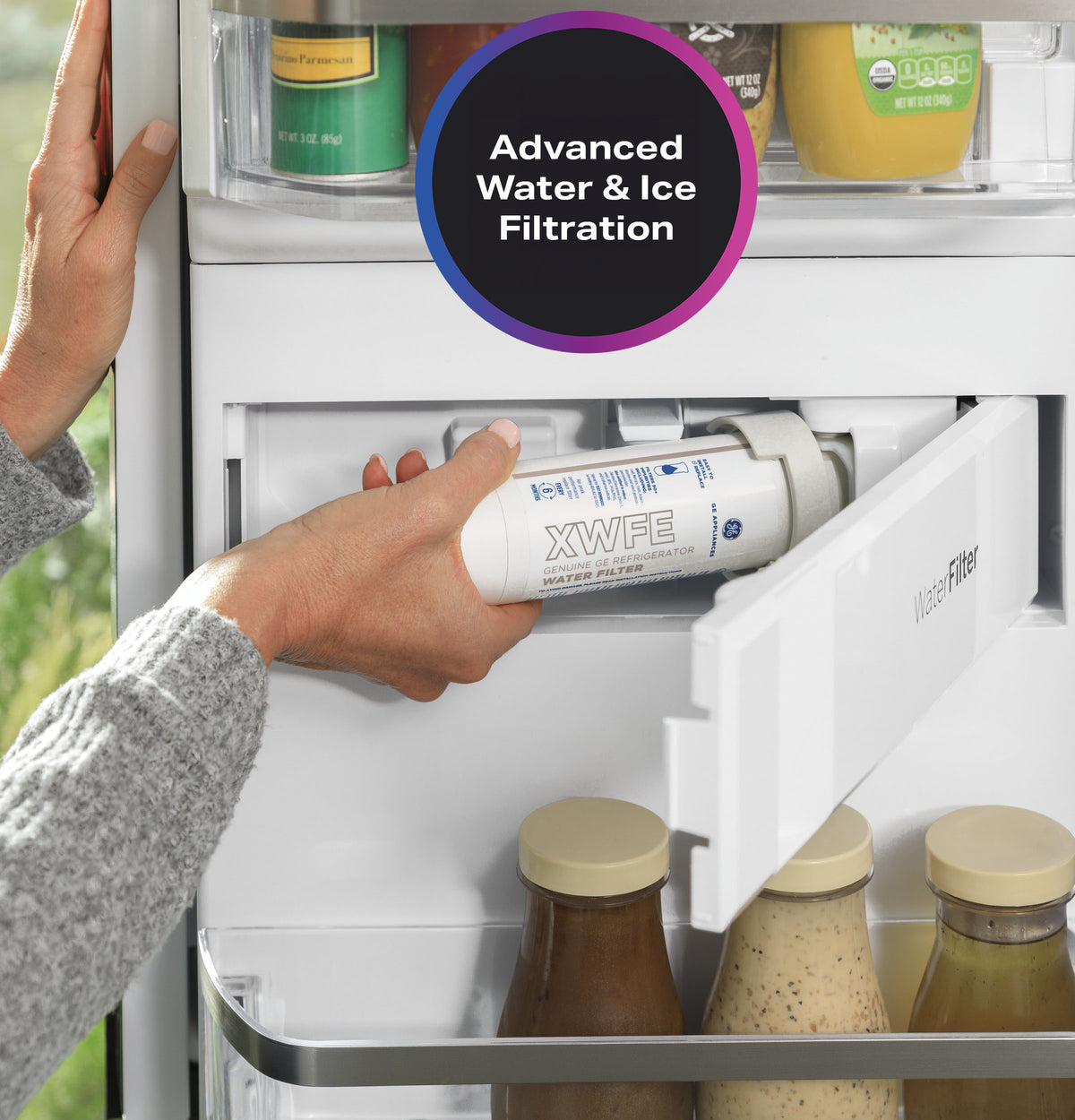 GE Profile™ 22.4 Cu. Ft. Smart Counter-Depth Fingerprint Resistant 4-Door French-Door Refrigerator with Door In Door PXD22BYPFS