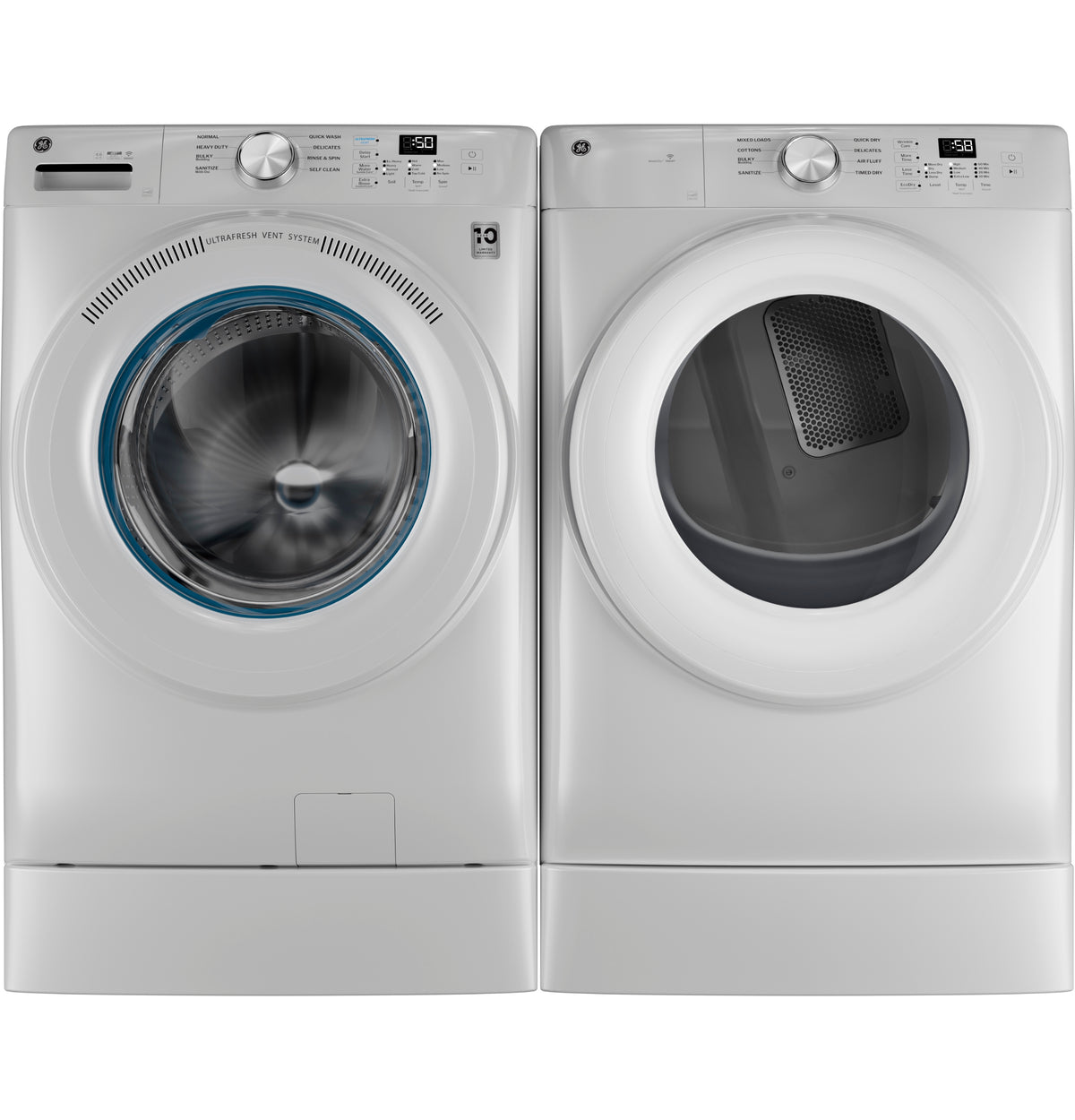 GE® ENERGY STAR® 7.8 cu. ft. Capacity Smart Front Load Electric Dryer GFD35ESSYWW