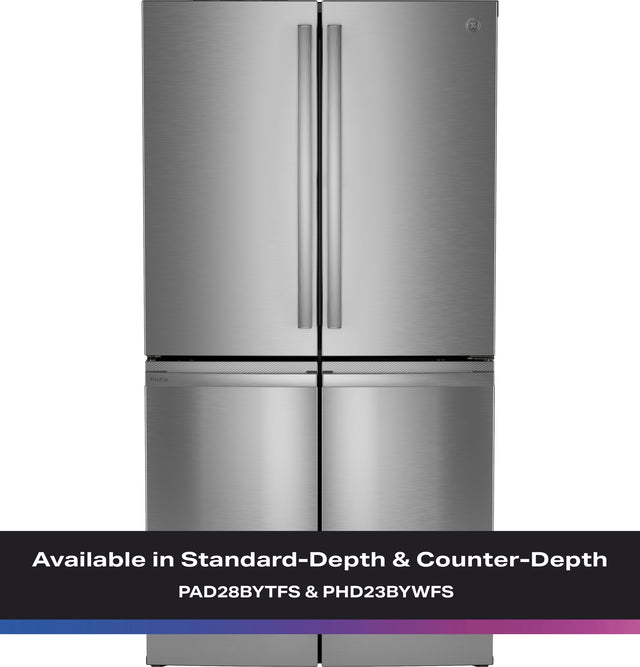 GE Profile™ ENERGY STAR® 22.9 Cu. Ft. Counter-Depth Quad-Door Refrigerator with Dual-Dispense AutoFill Pitcher and Door in Door PHD23BYWFS