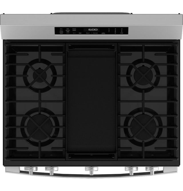 GE® 30" Free-Standing Gas Convection Range with No Preheat Air Fry and EasyWash™ Oven Tray GGF600AVSS