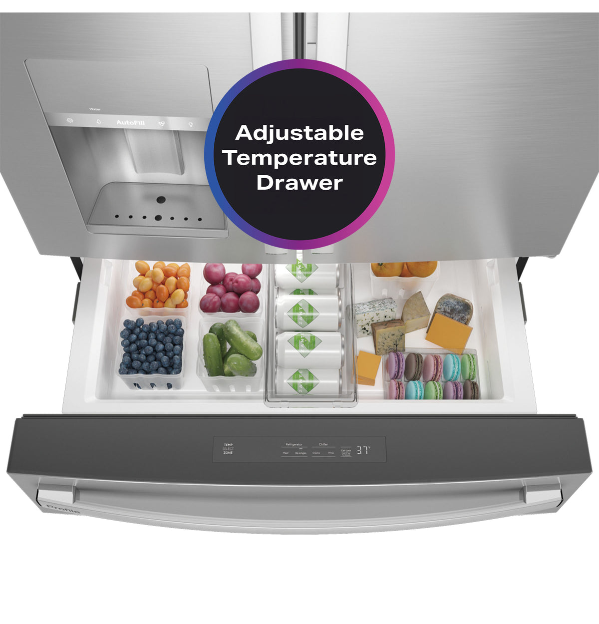 GE Profile™ 22.4 Cu. Ft. Smart Counter-Depth Fingerprint Resistant 4-Door French-Door Refrigerator with Door In Door PXD22BYPFS