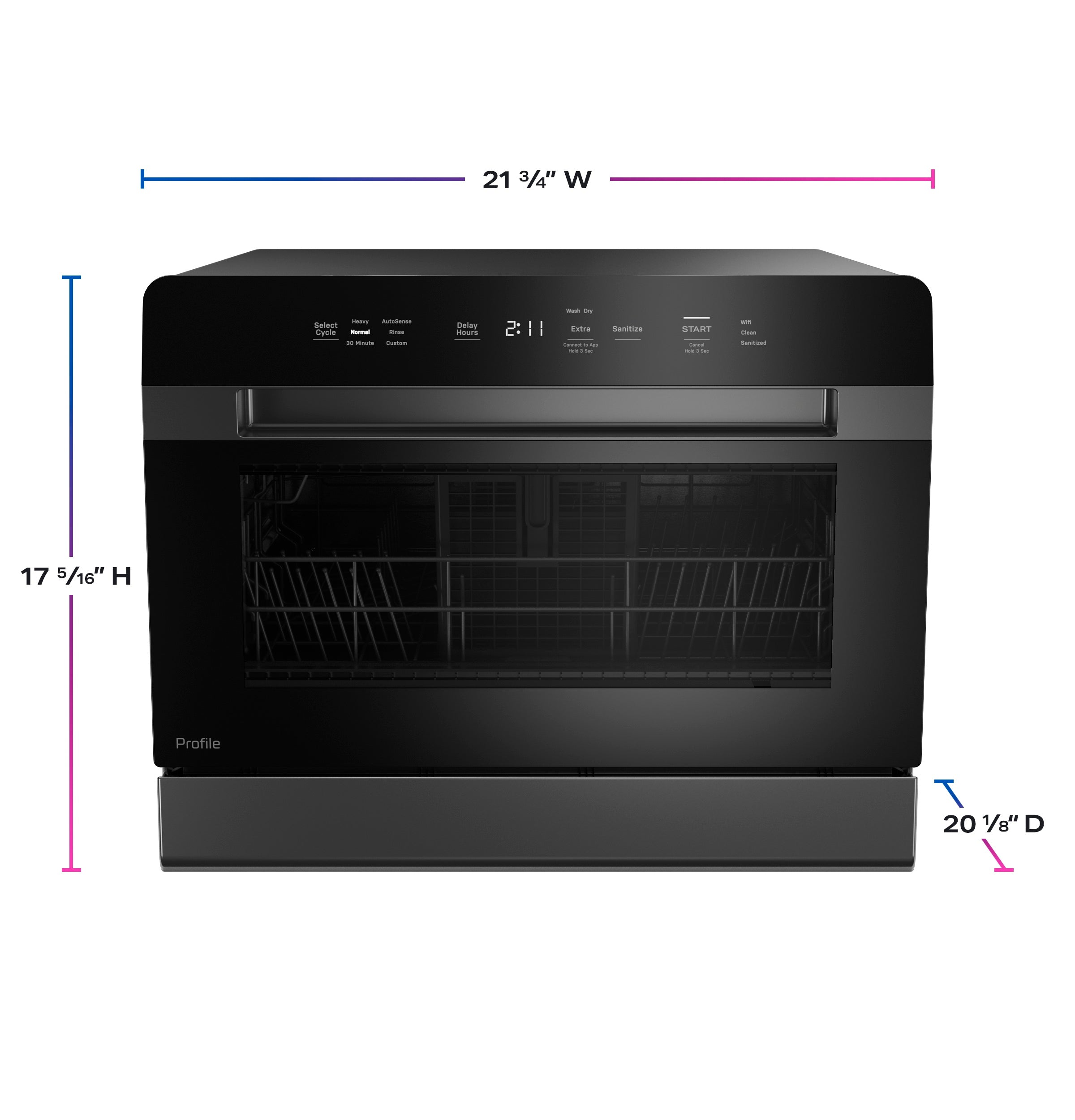 GE Profile™ ENERGY STAR® Smart Compact Dishwasher for Countertop or Built-In PZF560HGWBB
