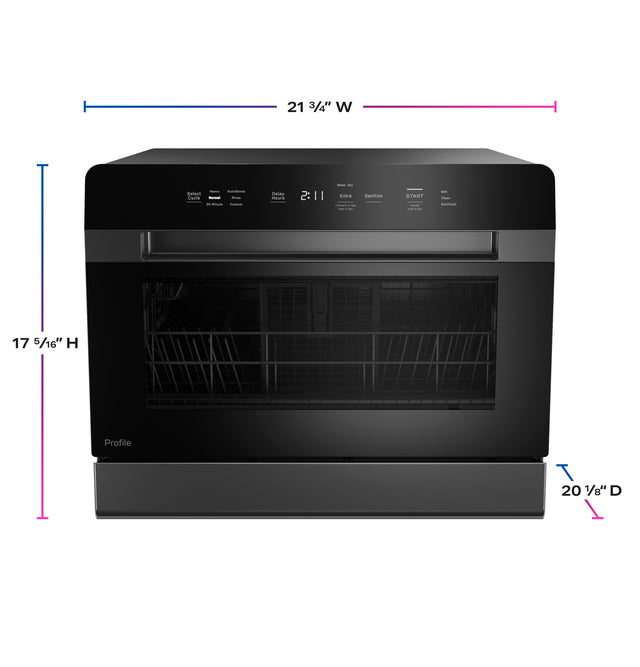 GE Profile™ ENERGY STAR® Smart Compact Dishwasher for Countertop or Built-In PZF560HGWBB