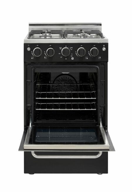 Unique Prestige 20" Black Convection Gas Range, Electronic Ignition UGP-20V PC1 B
