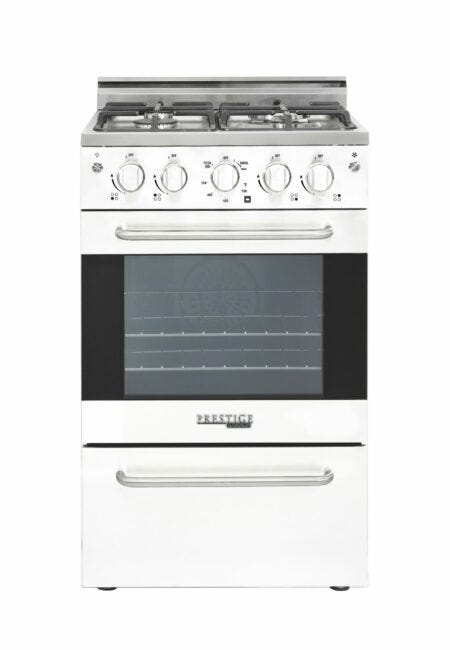 Unique Prestige 20" White Convection Gas Range, Electronic Ignition UGP-20V PC1 W