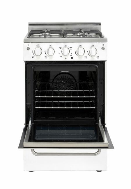 Unique Prestige 20" White Convection Gas Range, Electronic Ignition UGP-20V PC1 W