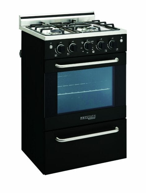 Unique Prestige 20" Black Convection Gas Range, Electronic Ignition UGP-20V PC1 B