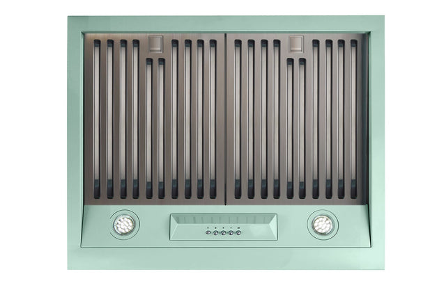 Classic Retro 24-inch 500 CFM Ducted Under Cabinet Range Hood with LED Lighting in Summer Mint Green UGP-24CR RH LG